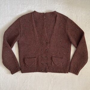 {VTG} J.G. Hook | 100% Shetland Wool Double Breasted Knit Cardigan Sweater (38)